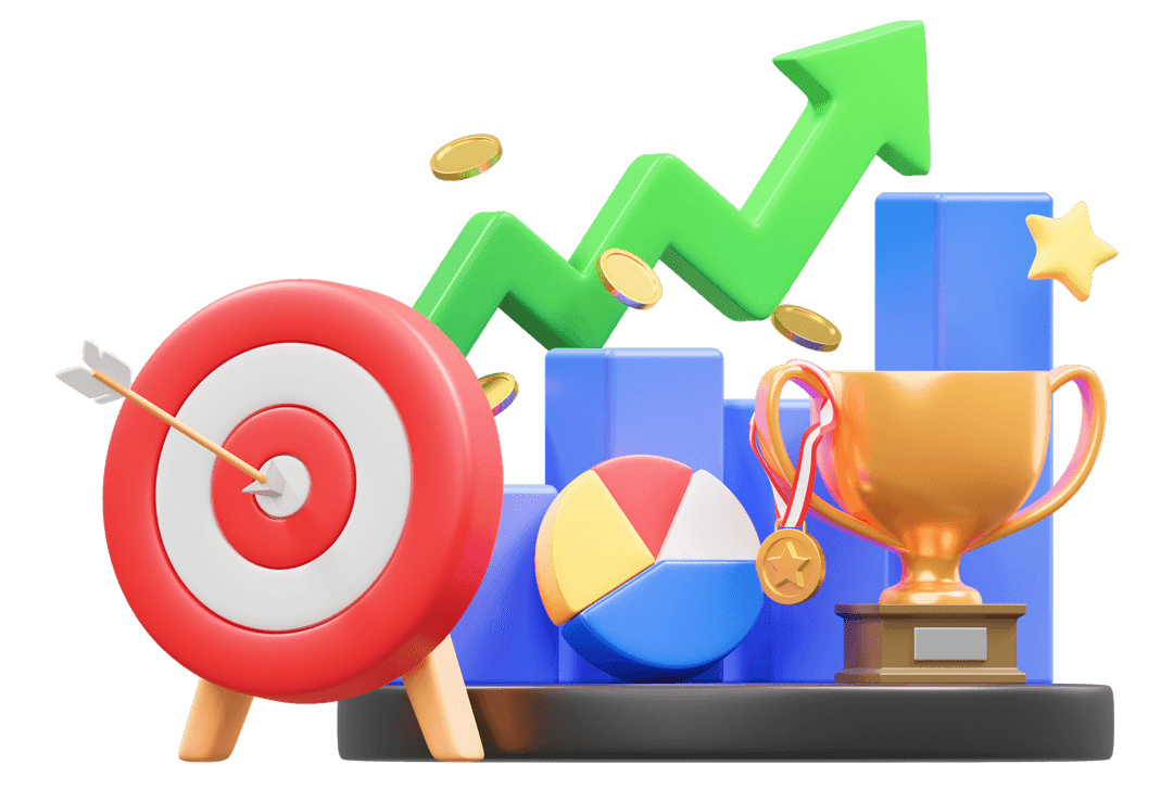 Illustration representing business growth and achievement